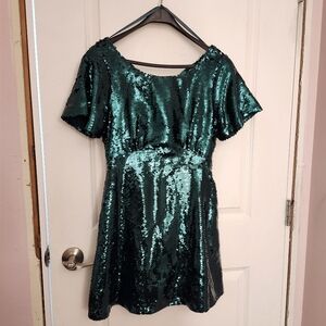 Francesca's Green Sequin Dress